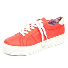 H0490 sneaker donna CULT woman fabric vintage sole shoes coral red CLE101768