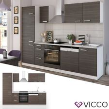 Küche Küchenzeile Küchenblock Einbauküche 270cm Edelgrau Optima Vicco
