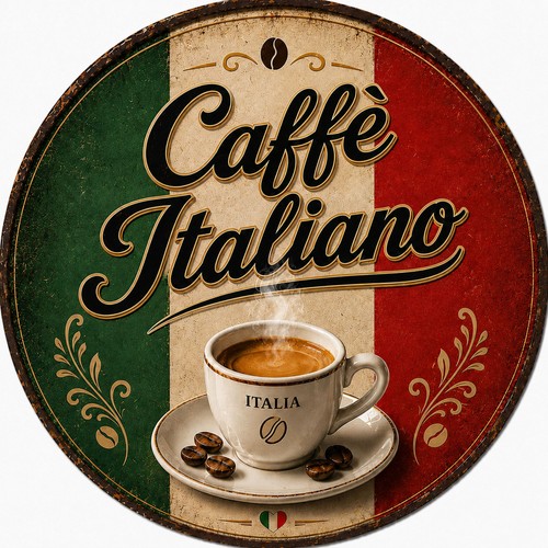 Blechschild rund 30cm caffè - rund,