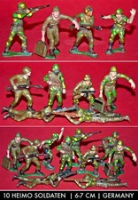 10 alte HEIMO HARTPLASTIK SOLDATEN 6-7cm ZUSTAND GUT ELASTOLIN MANURBA HEINERLE