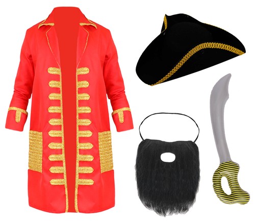 Erwachsene roter piratenmantel - roter,