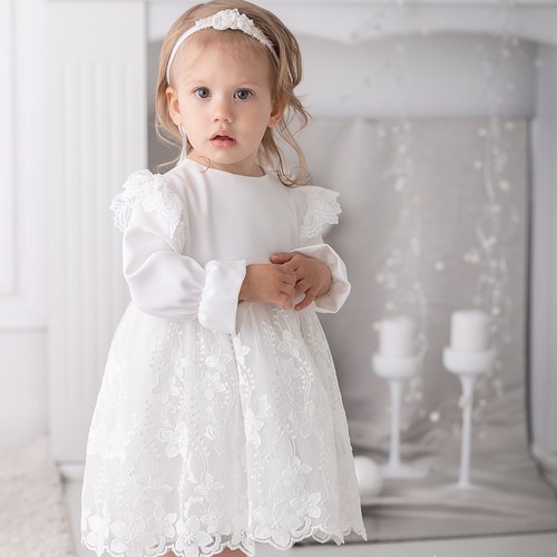 Ecru tulle kleid spitze - kleid,