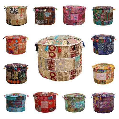 Vintage patchwork pouf - vintage,
