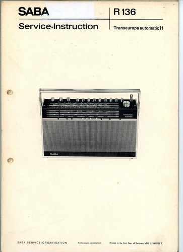 Saba service manual - saba, service manual