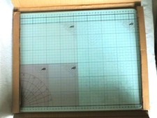 Schneidematte Glas 46 x 36 cm mit Einteilungen und rutsch hemmende Füßen