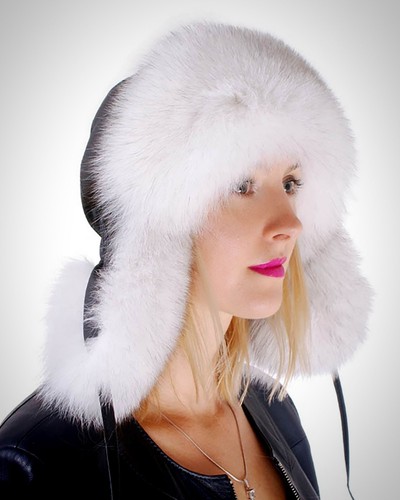 Pelzmütze aus blaufuchs - pelzmütze,