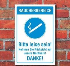 Schild Raucherbereich Rauchen