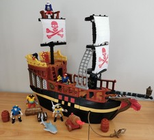 Fisher Price Imaginext Piratenschiff mit Zubehör, SELTEN, passt zu Playmobil