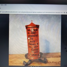 Dachbodenfund Schöne Grosse Relief Kerze mit Eisenständer