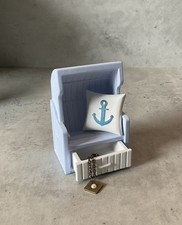 Deko Aufsteller Strandkorb Mit Schublade Aufbewahrung Maritim Unikat *9