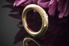 Cartier Ellipse Solitär Ring 1 Diamant Brillant 0,25 Ct. in Gelbgold 750 Schmuck
