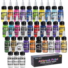 Airbrush Farben Set 30 Farben mit Verdünner Wasserbasierte Lacke