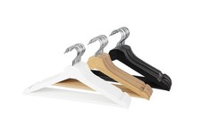 IKEA "BUMERANG" 8er-Sets verschiedene Kleiderbügel & Zubehör natur schwarz weiß