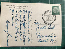 München - Ganzsache  9. 11. 1938  -  Dt. Reich - echt gelaufen