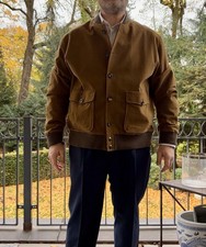 Original Private White VC Moleskin Bomber Jacke in Braun