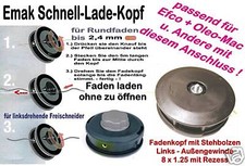 Freischneider Fadenkopf f. Efco Oleo-Mac Quick-Load 2,4mm 8x1,25 link Motorsense