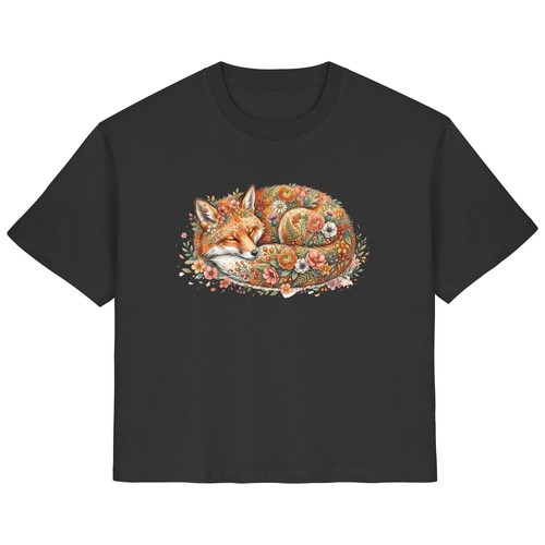 Fuchs shirt damen blumen - t-shirt,