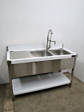 Doppelspüle Spültisch 180x70cm Edelstahl Brause Armatur Ausstellungsstück Gastro
