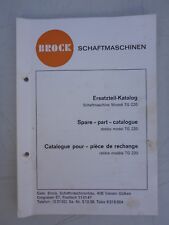 Blätter Brock Ersatzteil-Katalog Schaftmaschine Weben Modell TG 220 Webmaschine