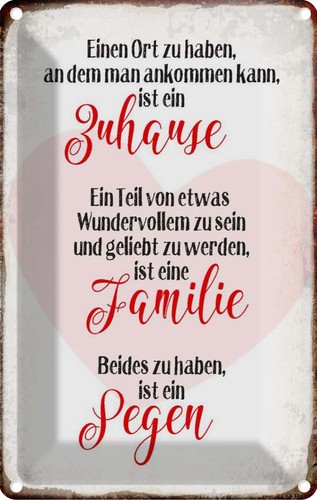 Blechschild 30x20 zuhause - 30x20, cm