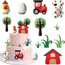 Bauernhof Geburtstag Deko, 11 Stück Bauernhof Tortendekoration, Tortendeko Tiere