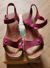 Panama Jack Damenschuhe/Sandalen, "Julia Snake B1", Fuchsia, Leder/Kork, getr.