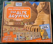 Das Alte Ägypten großes Puzzle 96 x 68 cm mit Buch Bodenpuzzle 200 Teile Ab 6