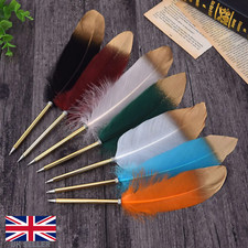 Feder Kugelschreiber Federkiel Schule Büro Geschenk Schreibwaren Schreibstift Metall Gold