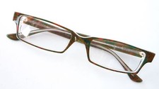 Fassung Brille Gestell schmal Damen Herren rot grün eckig Markenbrille Gr M