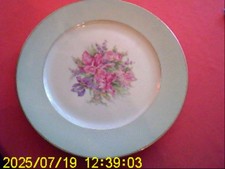ZIERTELLER Du 28 cm Rosenthal Orchideen Bukett Pastell Mint + Goldrand