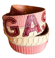 Ledergürtel „Reptiles House“, Iguana, 3-farbig, Messingschnalle