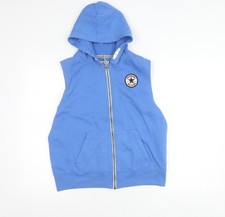 Converse Jungen blau Kapuze ärmellos Reißverschluss Weste Jacke 12-13 Jahre
