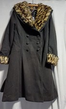 Hell Bunny Mantel Wintermantel schwarz Leo Gothic