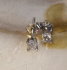 NOTVERKAUF - Echte Diamanten Ohrstecker - 925 Silber - L 887