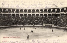 Ak Barcelona Katalonien Spanien, Stierkampf, Menschenmenge, Arena,   - 4881374
