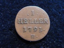 1 Heller 1791 H, Burgau, Leopold II., ss !!