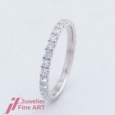 Memoire-Ring - CVD-Brillanten (Diamant) ges. 0,89ct - 18K/750 Weißgold - Neuware