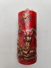 Relief Kerze - Rot - goldenes