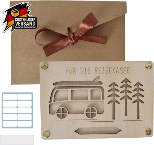 Geldgeschenk holz grußkarte - holz,