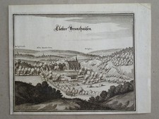 Kloster Brunshausen Ansicht Topographia Lüneburg EA Merian Kupferstich 1653