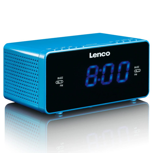 Lenco stereo uhr radio blau - lenco,