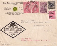 1931  FEDEX  BRAZIL RIO DE JANEIRO - DOX FLUGBOOT - NEW YORK - WASHINGTON USA