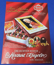 1. Echte Reber Mozart Kugeln Pralinen Werbeanzeige Werbung Reklame 2002