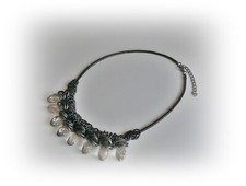 ♥ Kette Bettelkette Statement Tropfen Kristall Schmuck  silber NEU ♥