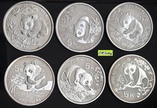 Set China Panda 5 Yuan 6 x 1/2