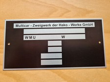 Typenschild Fabrikschild