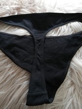 Sexy String Tanga Damen Gr L Schwarz neu Angehmer Stoff Baumwolle 