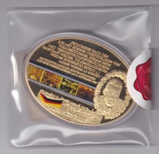 Medaille  25 Jahre Mauerfall vergoldet Swarovski 2014 in Kapsel m. Zertifikat /2