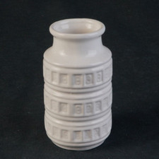 Kleine 60er / 70er Jahre Scheurich Inka Keramik Vase, WGP, weiß, 268-15 ca 15 cm