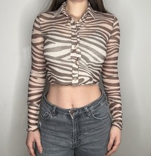 Crop Top Zebra Braun Creme